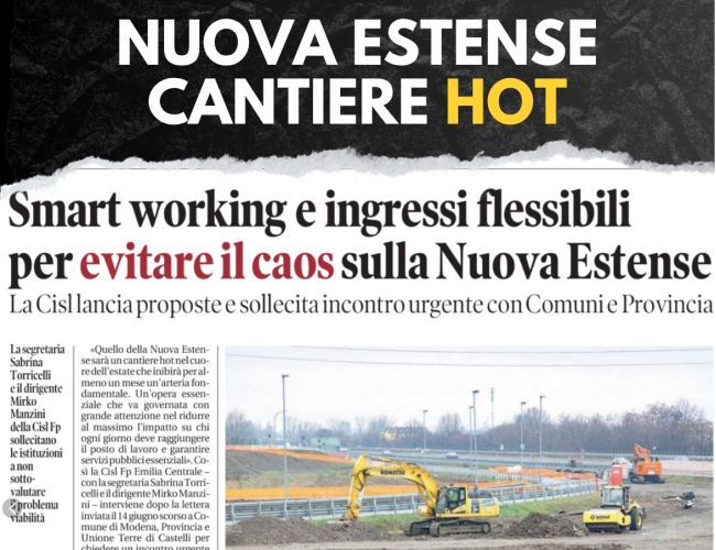 CANTIERE HOT SULLA NUOVA ESTENSE. “RIDURRE L’IMPATTO SU LAVORATORI E SERVIZI: SERVONO SMART WORKING, INGRESSI ANTICIPATI, TUTELA TURNISTI”