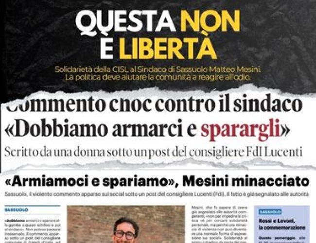 MINACCE ONLINE, PAPALEO: “COME UN’ONDA DI PIENA. SOLIDARIETÀ A MESINI. LA POLITICA DEVE AIUTARE LA COMUNITÀ A REAGIRE”