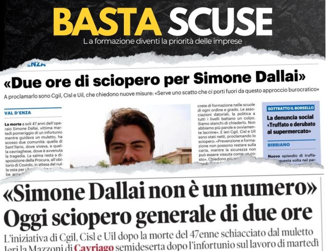 MUORE SCHIACCIATO DAL MULETTO, CISL: “ORA BASTA SCUSE,  LA FORMAZIONE DEVE DIVENTARE L’OSSESSIONE BUONA DELLE IMPRESE”