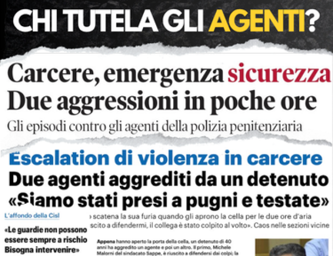 CARCERE DI REGGIO EMILIA, ANCORA VIOLENZE CONTRO GLI AGENTI. LA SICUREZZA DEL PERSONALE NON PUÒ PIÙ ASPETTARE