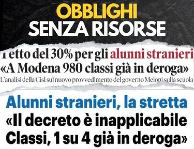 SCUOLA, “PRIMA DEL DECRETO SERVONO CPIA IN GRADO DI FUNZIONARE”