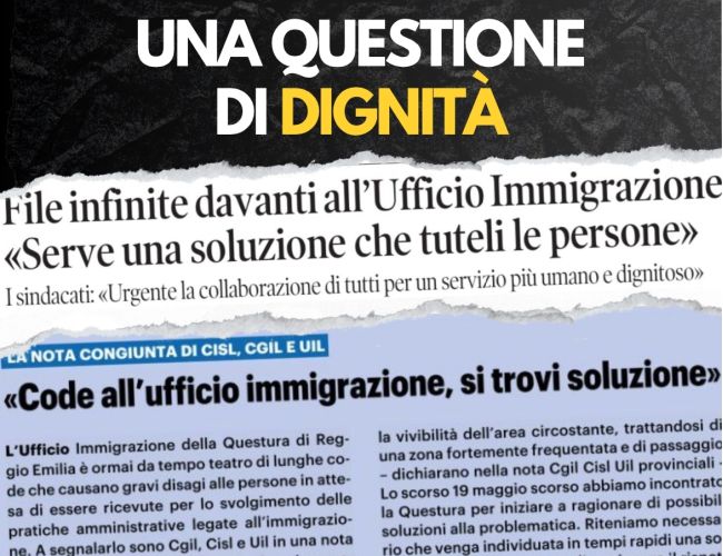LUNGHE CODE ALL’UFFICIO IMMIGRAZIONE DELLA QUESTURA. CGIL CISL UIL “ NECESSARIO TROVARE UNA SOLUZIONE CHE TUTELI LA DIGNITÀ DELLE PERSONE”