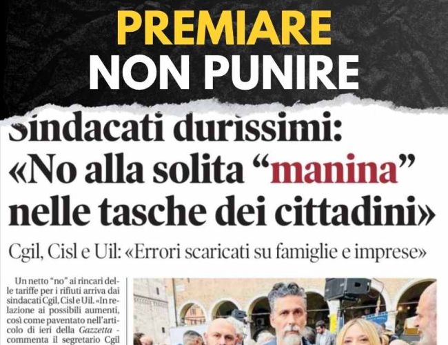RIFIUTI, PAPALEO: “NO ALLA MANINA NELLE TASCHE DEI MODENESI”