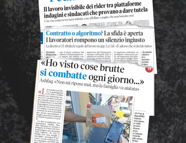 QUESTIONE RIDER: MANCA EQUITÀ DEI SALARI E I DATI STRATEGICI PRODOTTI NON VENGONO PAGATI. VINCERE QUESTA SFIDA È ESSENZIALE