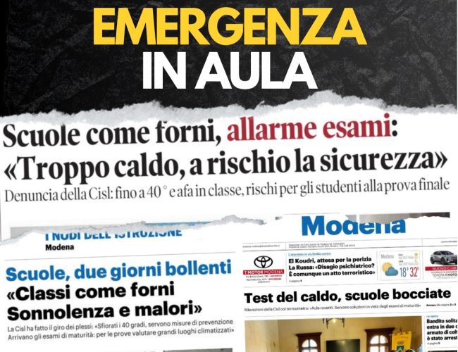 AULE COME FORNI INVIVIBILI, MALORI E CACCIA AI VENTILATORI. “PER GLI ESAMI UN PIANO CON LA PROTEZIONE CIVILE”