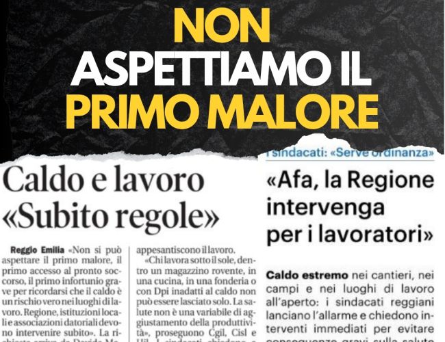 ANCHE A REGGIO CHIESTA L’ORDINANZA PER FERMARE IL LAVORO NELLE ORE PIÙ CALDE