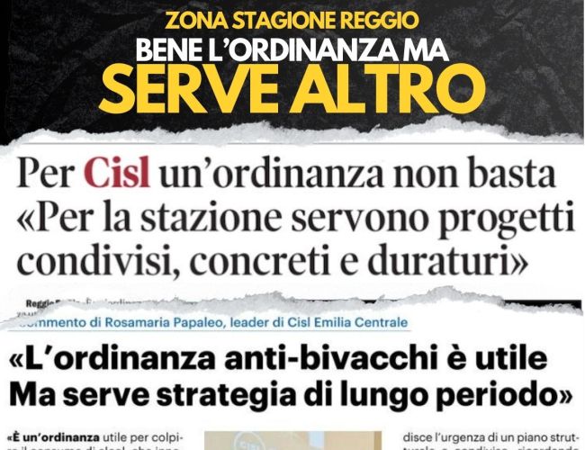 “ORDINANZA UTILE, MA NON RISOLVE LA PIAGA DELL’INSICUREZZA.  MANCA UN CONFRONTO CON LA CITTÀ PER UN PIANO D’AZIONE CONDIVISO”