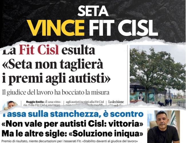 SETA, VINCE FIT CISL: “NIENTE TASSA SULLA STANCHEZZA AGLI AUTISTI ISCRITTI”