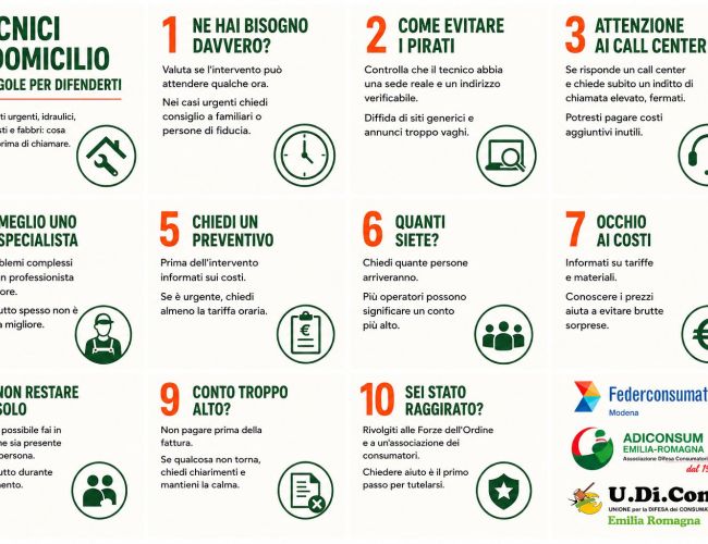 ABUSI NEGLI INTERVENTI TECNICI URGENTI A DOMICILIO: DUE CASI MODENESI. LE RIFLESSIONI E LE PROPOSTE DELLE ASSOCIAZIONI DEI CONSUMATORI.