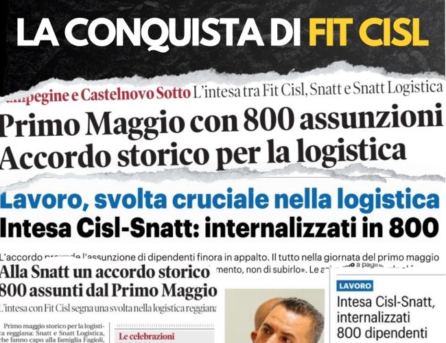 RIVOLUZIONE LOGISTICA, 800 LAVORATORI INTERNALIZZATI IL PRIMO MAGGIO. “UNA SCELTA DI CIVILTÀ A TEMPO INDETERMINATO”