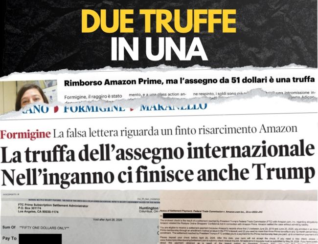 LA TRUFFA DI TRUMP E DELL’ASSEGNO COL RISARCIMENTO AMAZON