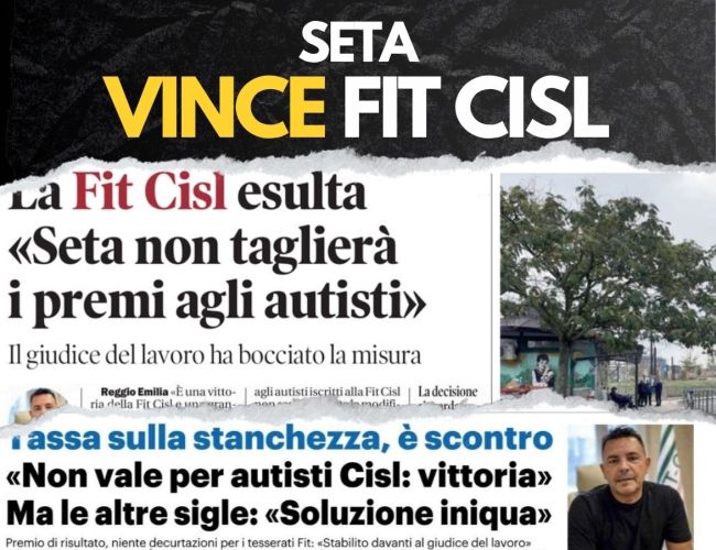 SETA, VINCE FIT CISL: “NIENTE TASSA SULLA STANCHEZZA AGLI AUTISTI ISCRITTI”